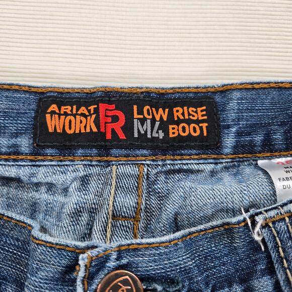 Ariat Flame Resistant M4 Relaxed Low Rise Basic Boot Cut Jean Men's Size 35 - Picture 5 of 12